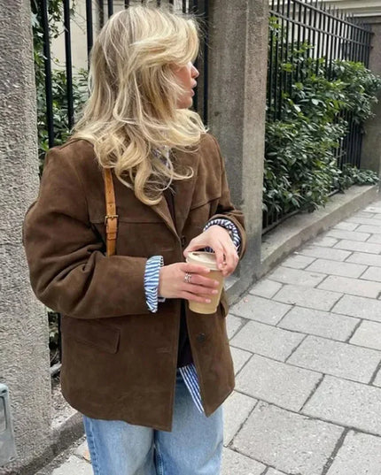 Women Vintage Suede Jackets Jacket