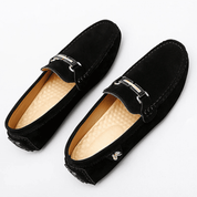 Flynn | Luxury suede loafers Black shoes