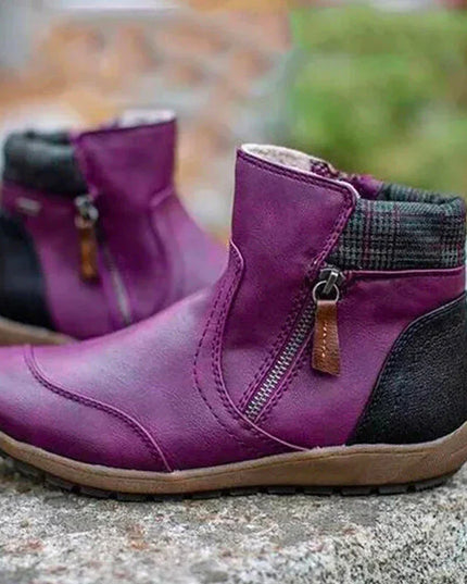 Premium Zipper Orthopedic Waterproof Boots Purple AW/2