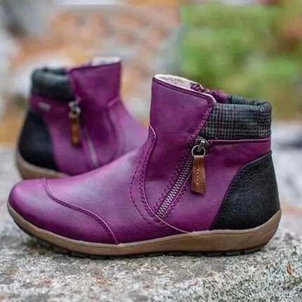 Premium Zipper Orthopedic Waterproof Boots Purple AW/2