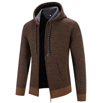 Micky | Zipper Sweater With Hood Brown