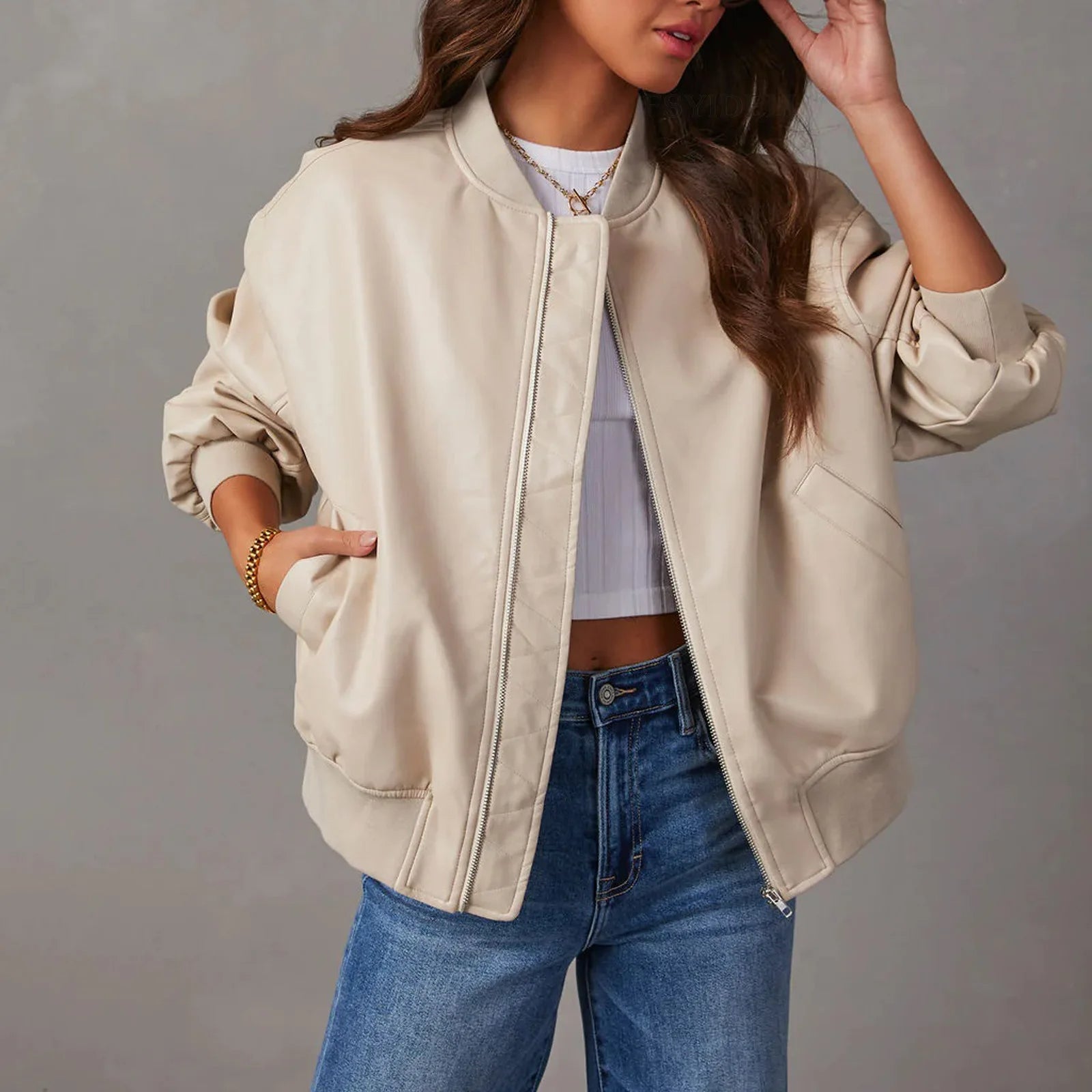Women's Casual Leather Jacket Jackets