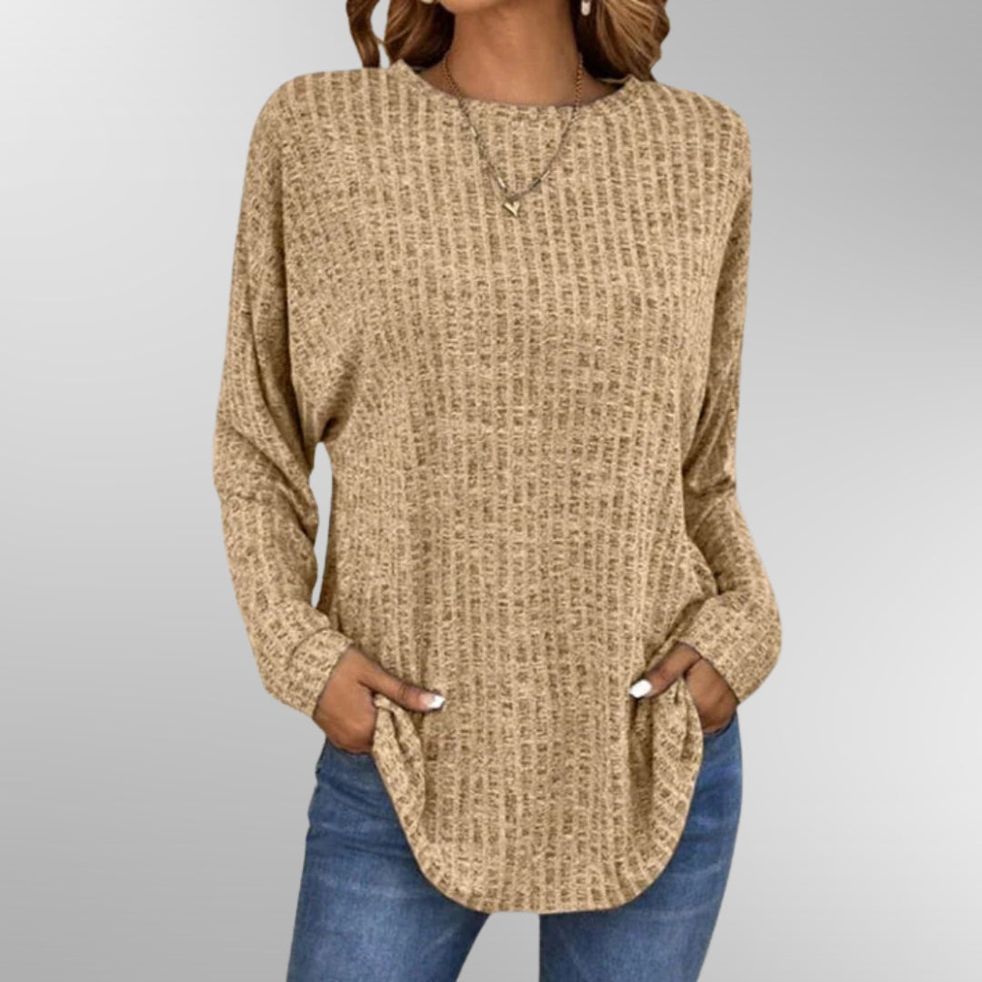 Isabelle Elegant Top - Chic Lightweight Blouse Khaki Sweaters