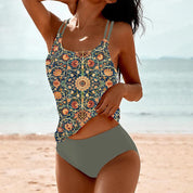 Floral Mosaic Swimsuit Green Swimsuit