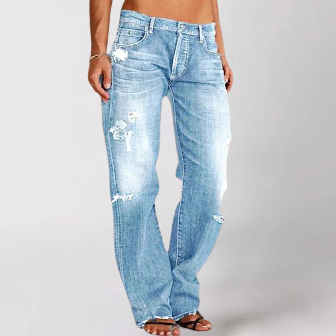 Viktoria | Loose Wide-Leg Denim Jeans Light Blue Women Pants