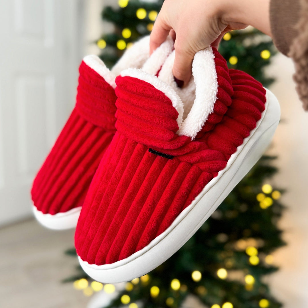 The Original Cozy Fuzzy Slippers Red Slippers