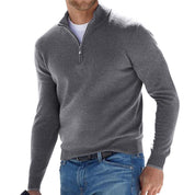 Cozy Wool Zip Up Sweater With Half Zip For Warmth Daily - OKOHOKO™ FASHION