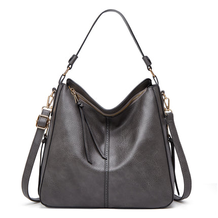 Zipper Bucket Messenger Bag Dark Grey One Size (34 cm (W) × 30 cm (H) × 13 cm (D) Bag