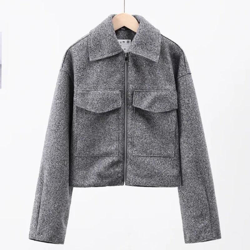 Zoe | Turndown City Chic Jacket Gray