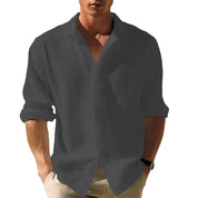 Men's Lapel Long Sleeve Shirt Men Shirts