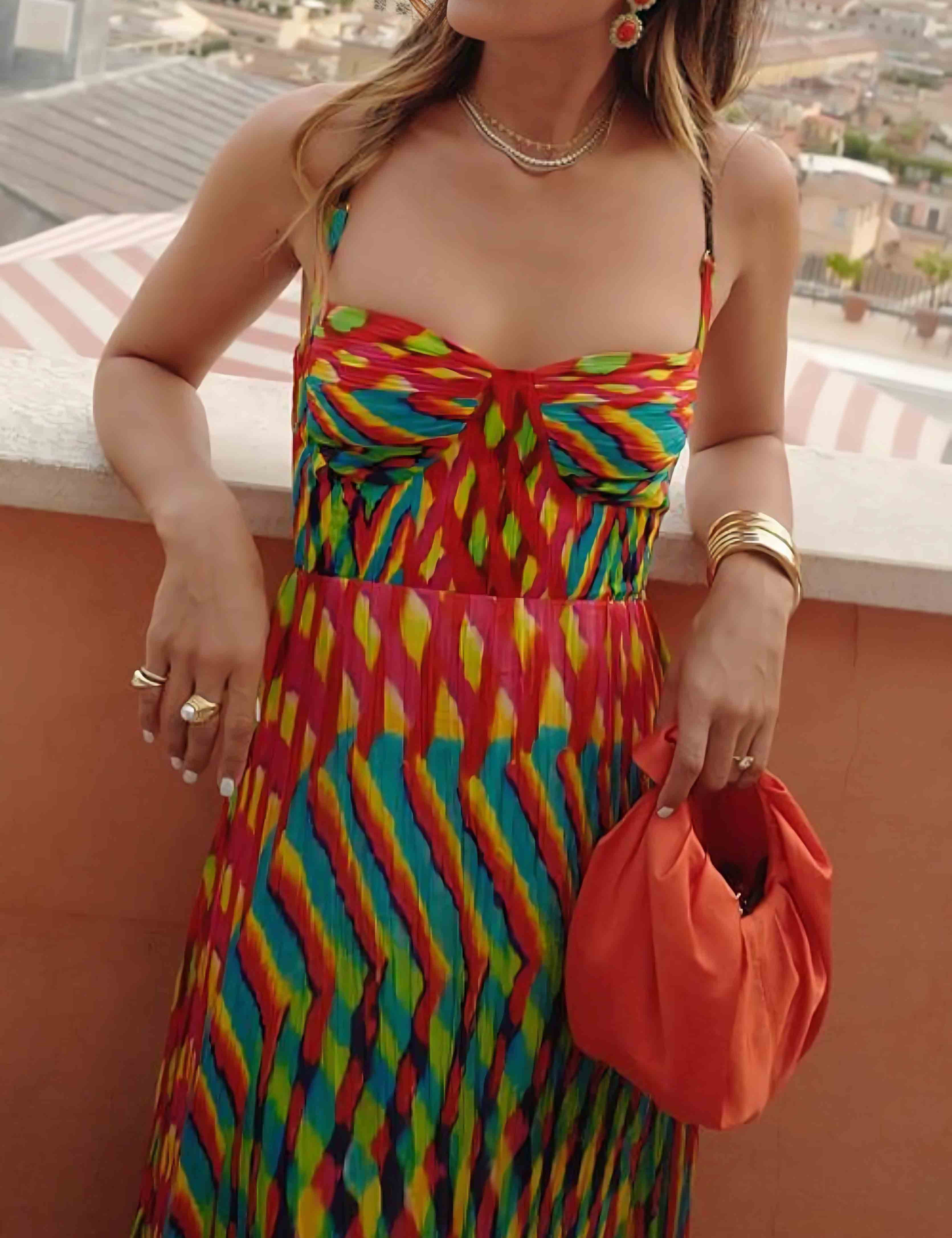 Elegant Personalized Painted Print A-Line Maxi Dress Dresses