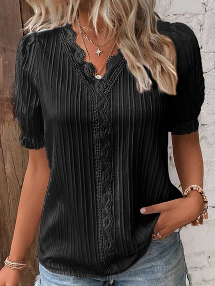 Clarisse | Elegant Lace Blouse Black