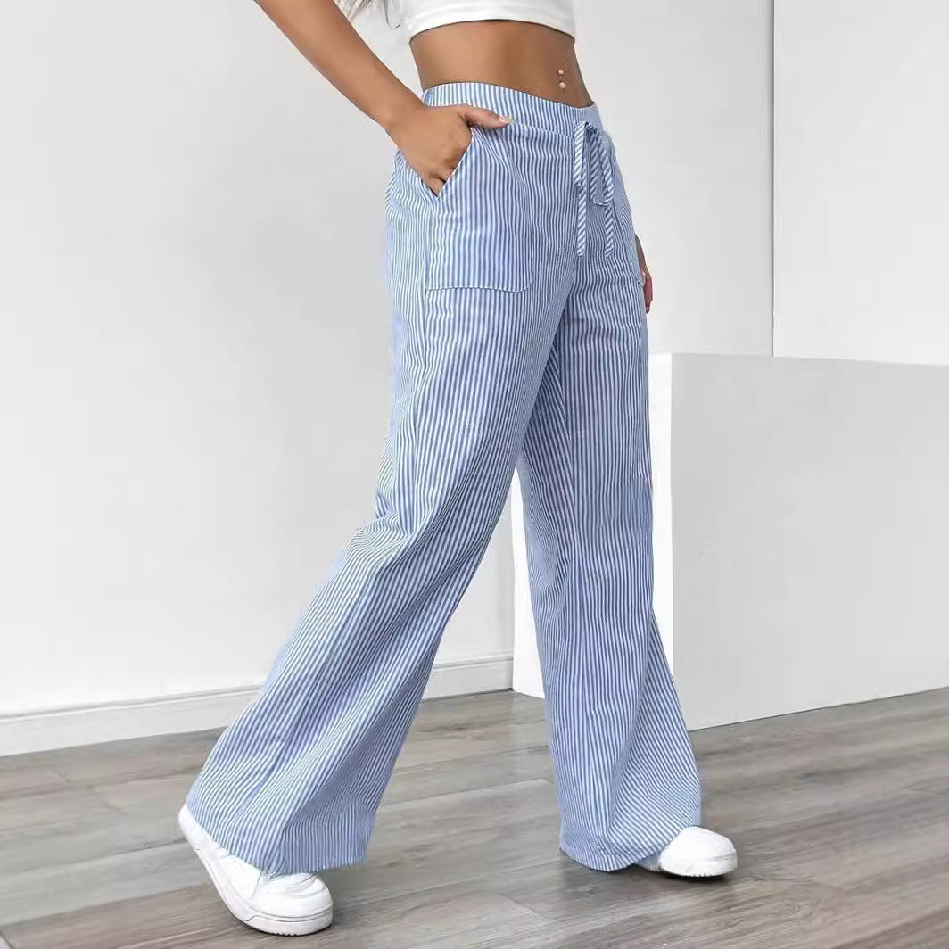 Women’s Striped Wide‑Leg Trousers Trousers