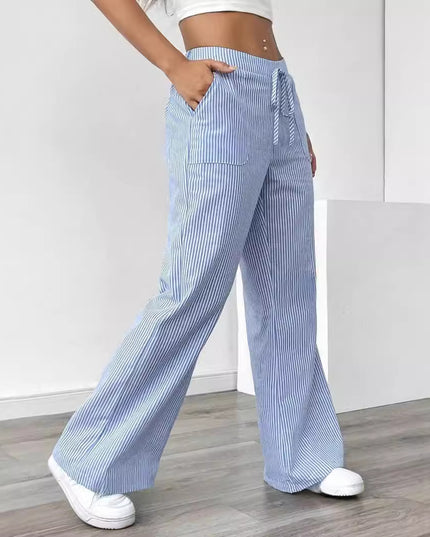 Women’s Striped Wide‑Leg Trousers Trousers