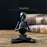 Cool Skeleton Meditation Pose Decor Black D Halloween Decorations