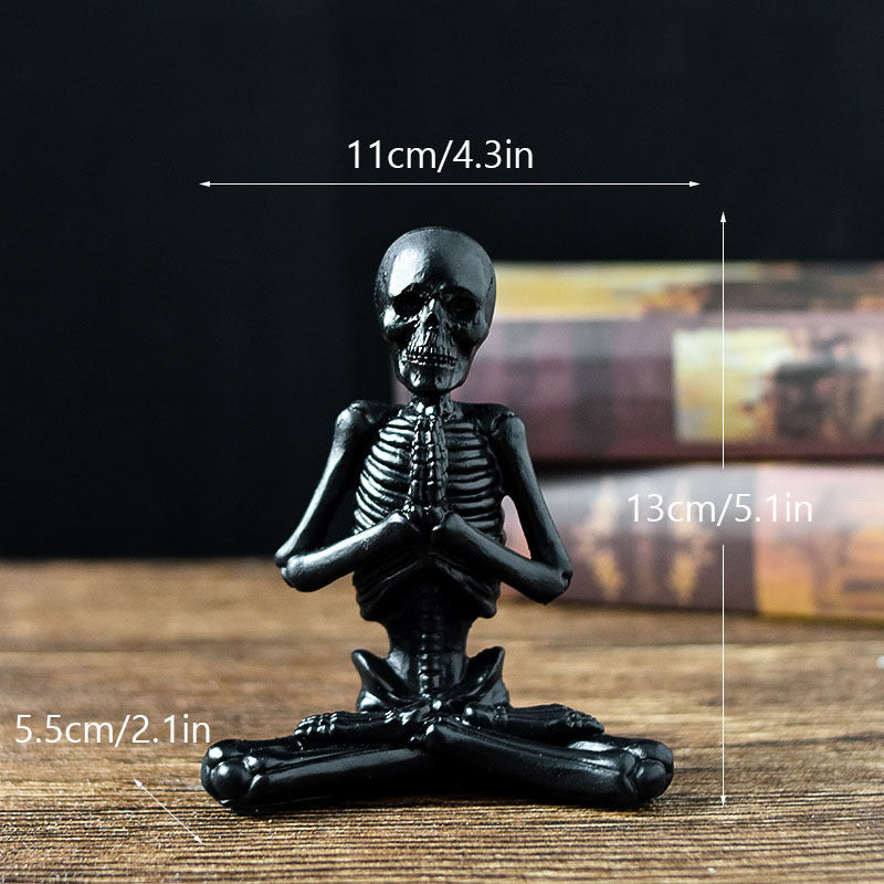 Cool Skeleton Meditation Pose Decor Black D Halloween Decorations