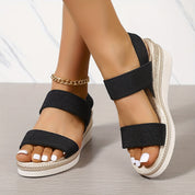 Wedge Heel Sandals Black Sandals