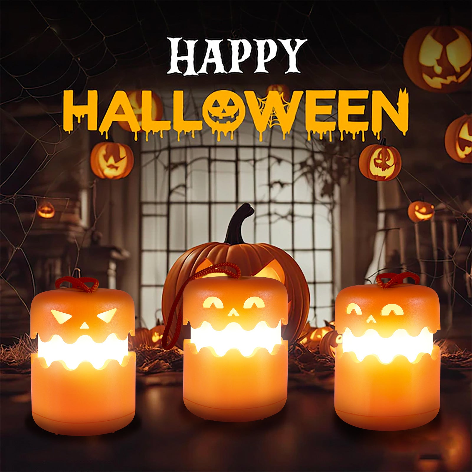 Pumpkin Night Lamp Portable LED Halloween Decorations