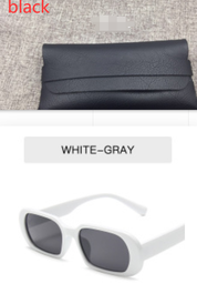 Retro Candy Color Small Frame Sunglasses With glasses bag White gray Sunglasses