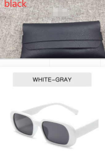 Retro Candy Color Small Frame Sunglasses With glasses bag White gray Sunglasses