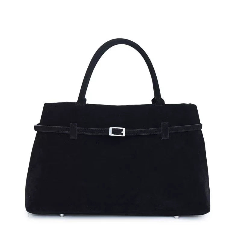 Versatile Suede Tote Bag Black Tote Bags