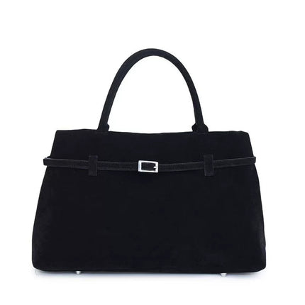 Versatile Suede Tote Bag Black Tote Bags