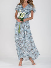 Floral Ruffle Short Sleeve Summer Dress Dresses
