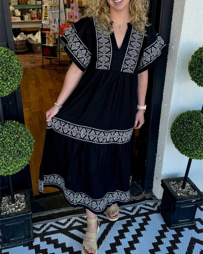 Araceli™ | Women's V-Neck Boho Dress Dress