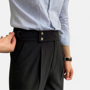 Men’s High-Rise Tailored Trousers Black Pants
