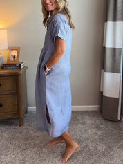 Celira Striped Button-Up Shirt Dress