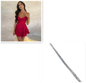 Sexy Backless Satin Suspender Mini Dress Dresses