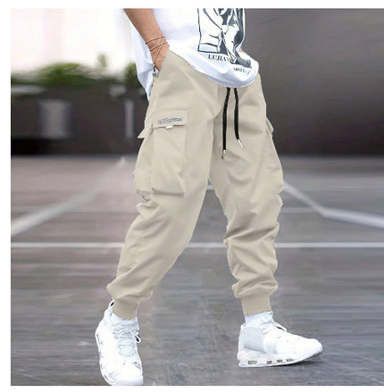 Men's Multi-Pocket Cargo Joggers Beige Cargo Pants