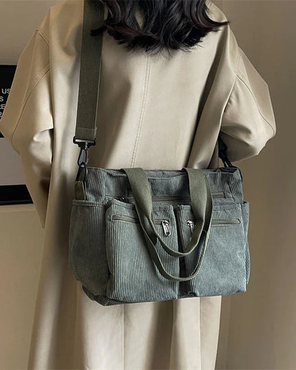 Luz™ | Urban Corduroy Tote Army Green Bag