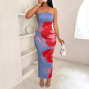 Women's Slim-Fit Floral Print Dress Dress