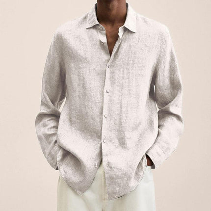 Men's Elegant Linen Shirt White Shirts