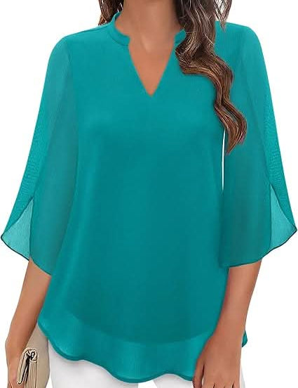 Celeste | Chic Layered Blouse Teal