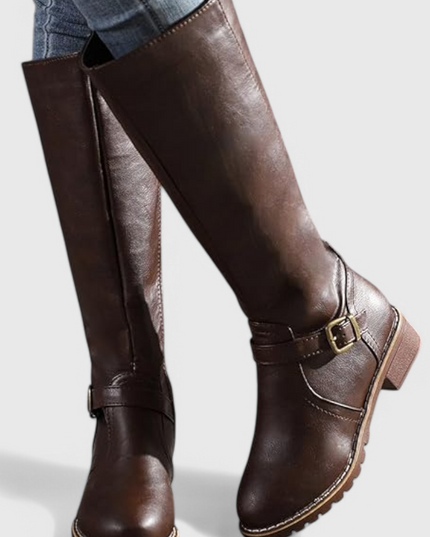 Sienna Classic Knee-High Riding Boots Coffee Boots