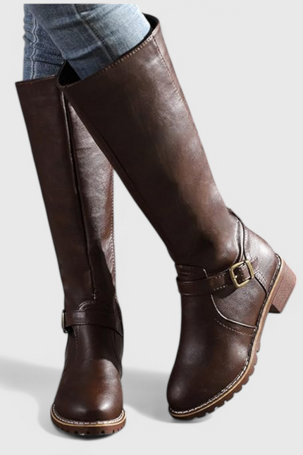 Sienna Classic Knee-High Riding Boots Coffee Boots