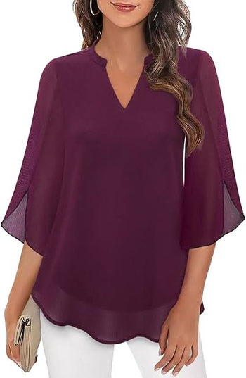 Celeste | Chic Layered Blouse Burgundy