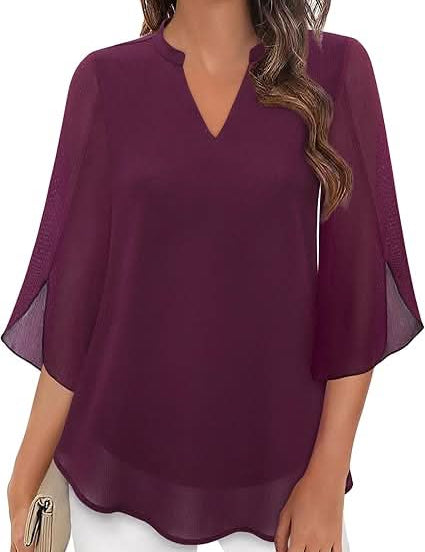 Celeste | Chic Layered Blouse Burgundy