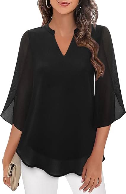 Celeste | Chic Layered Blouse Black