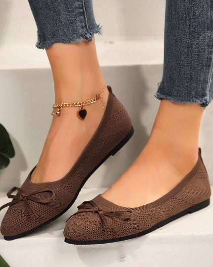 Bow Knitted Loafers Loafers