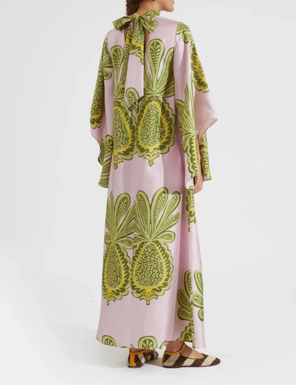 Tropical Big Pineapple Print Maxi Dress Dresses