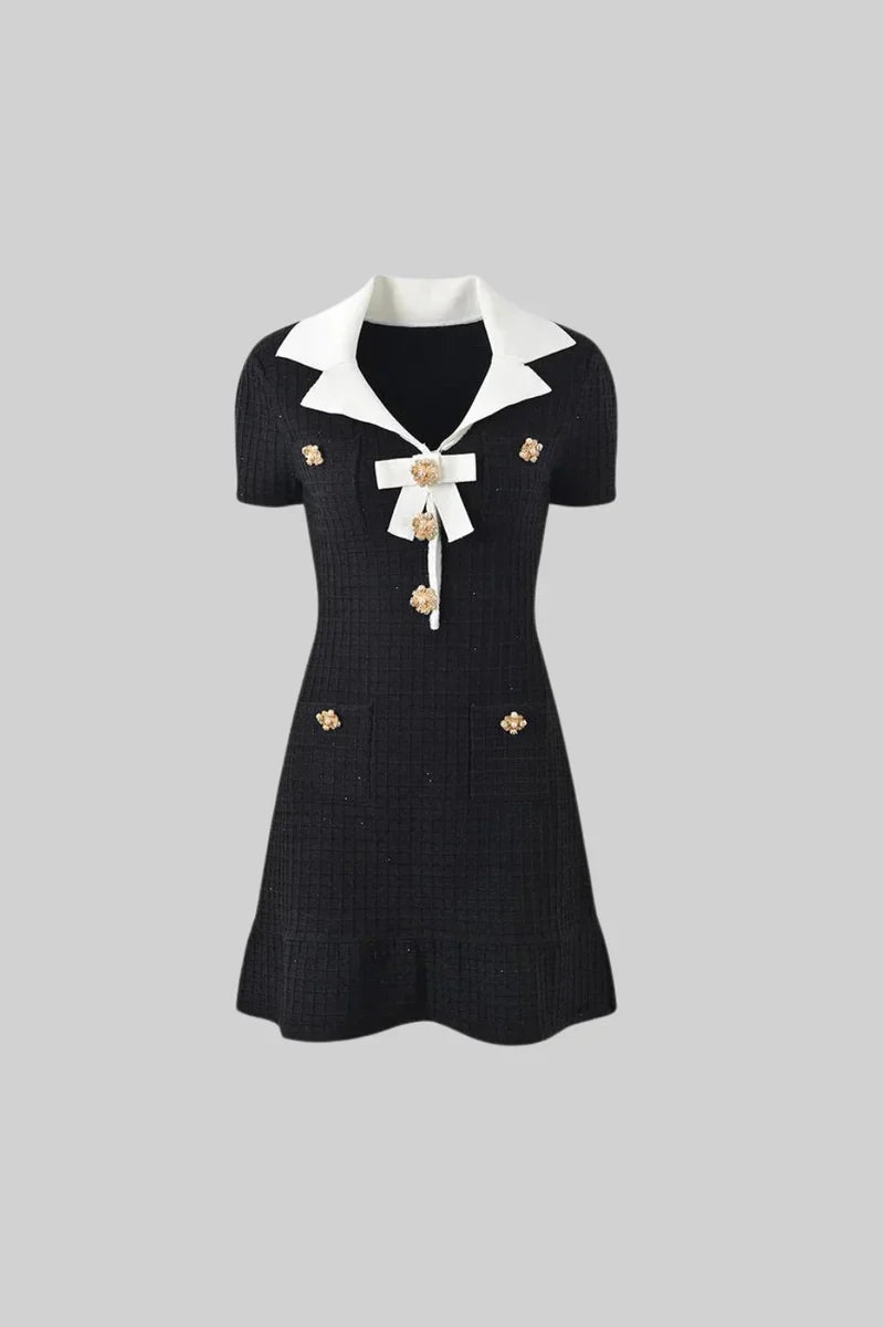 Catalina | Black Short Sleeve Embellished Mini Dress Dresses