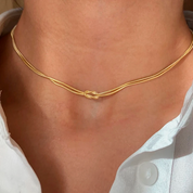 Twist Knot Snake Chain Choker Necklace
