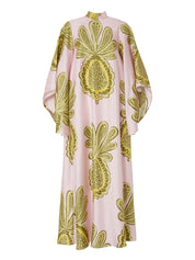Tropical Big Pineapple Print Maxi Dress Dresses