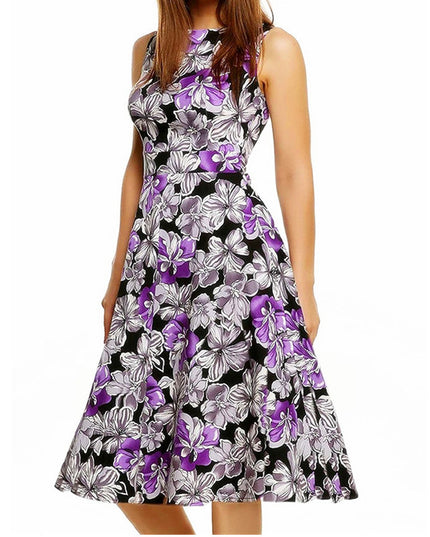Women's Vintage Floral Print Dress Dress