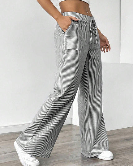 Women’s Striped Wide‑Leg Trousers Trousers