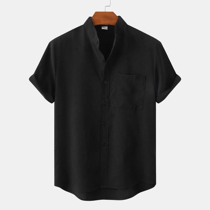 Solaro Short Sleeve Summer Shirt Black Shirts