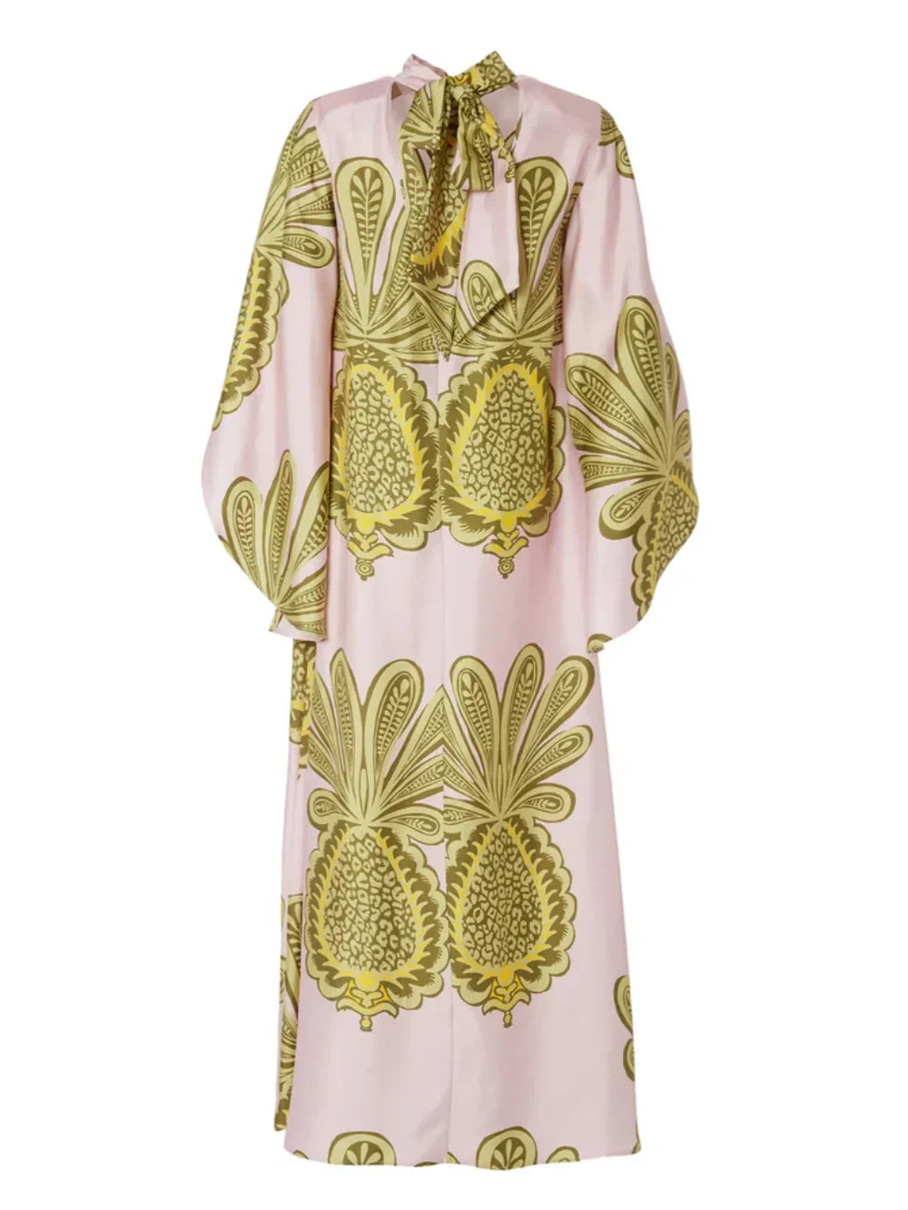 Tropical Big Pineapple Print Maxi Dress Dresses